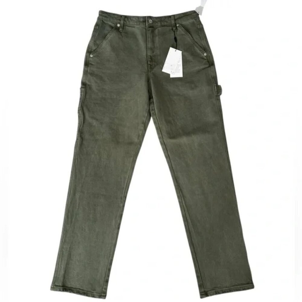 Seven7 7.7 Olive Green Carpenter Mid-Rise Jeans size 29 - Picture 4 of 10